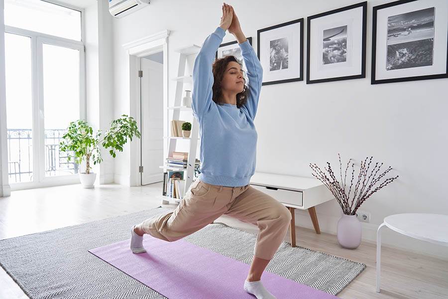 Woman in a yoga pose